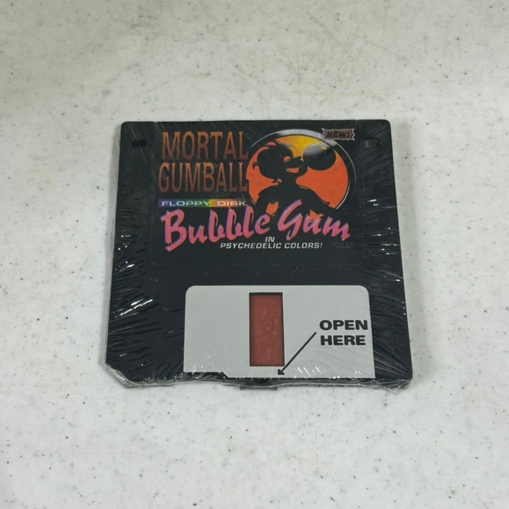 Vintage Mortal Gumball Floppy Disk Bubbleโ Gum Psychedelic Colors Factory Sealed